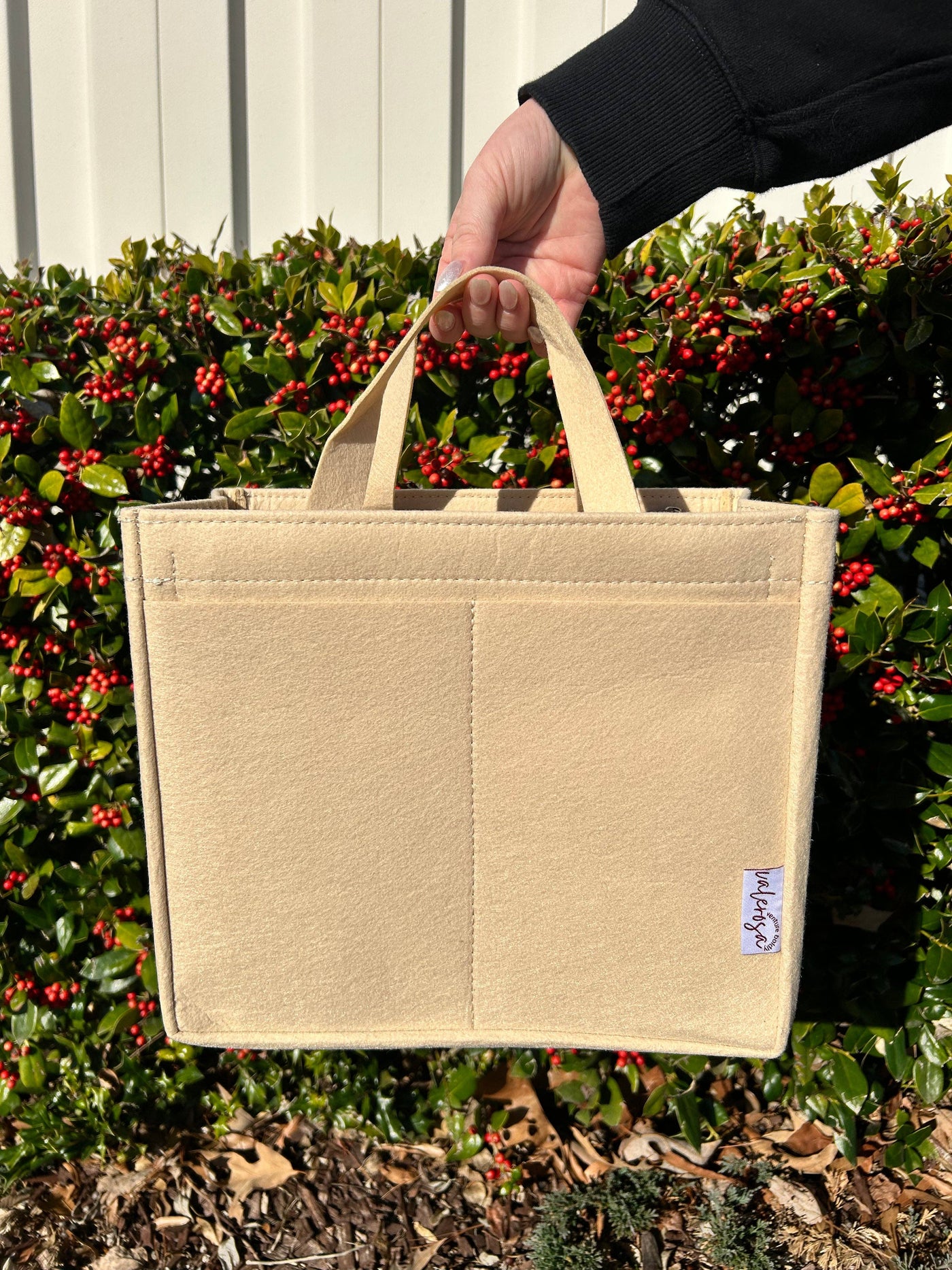 Cream Felt Bag Organizer