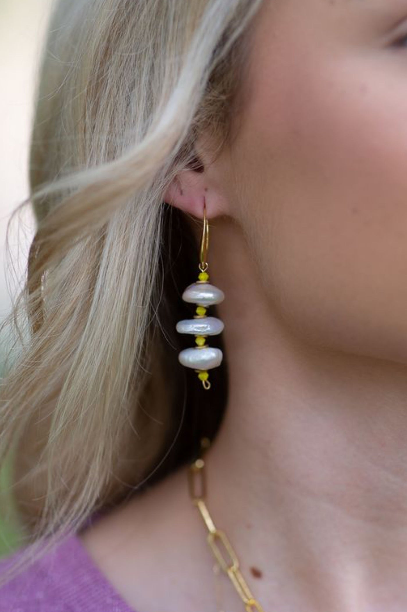 The Carmel Pearl Drop Earrings