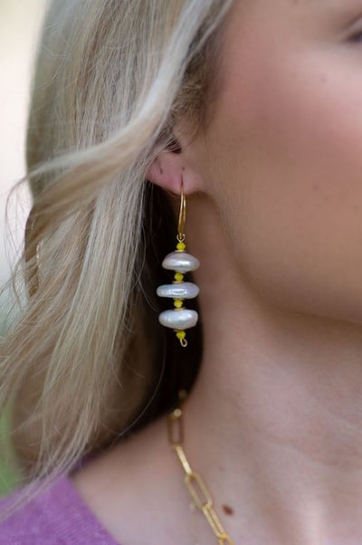 The Carmel Pearl Drop Earrings