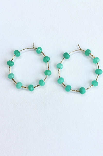 On the Boulevard Beaded Hoop Earrings by Annie Claire Designs