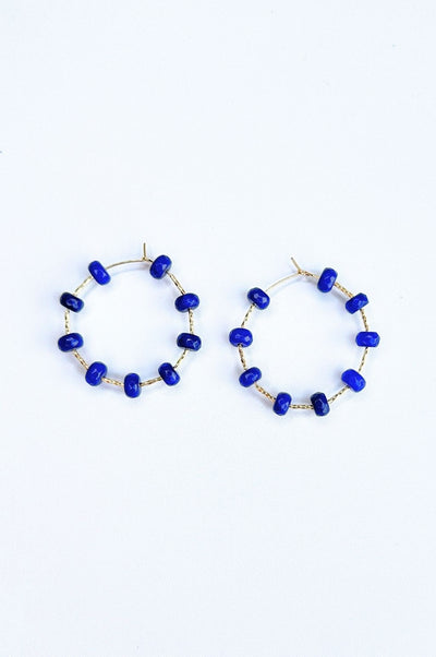 On the Boulevard Beaded Hoop Earrings by Annie Claire Designs