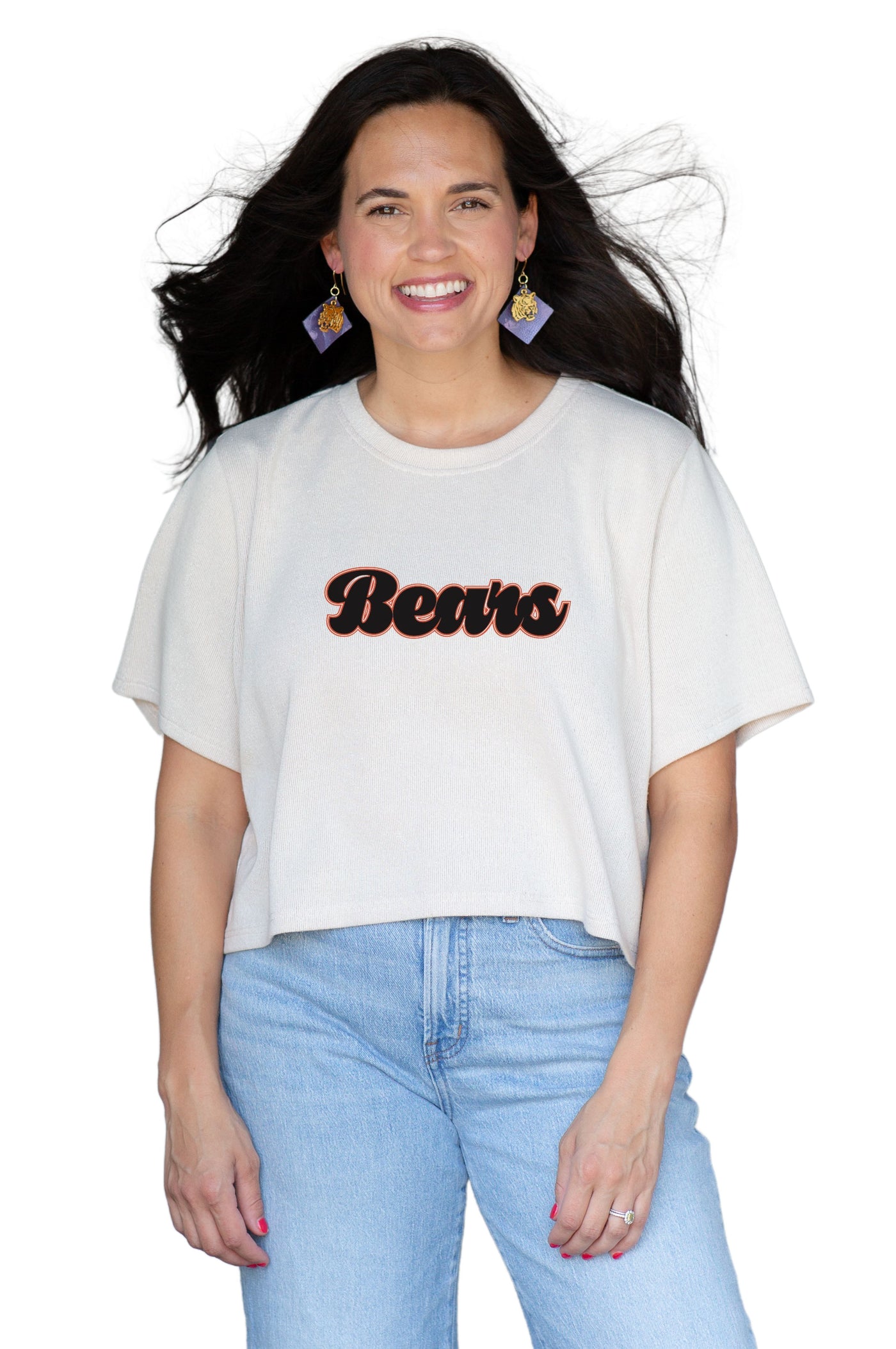 School Spirit Signature Tee Retro Bears Boxy Crop