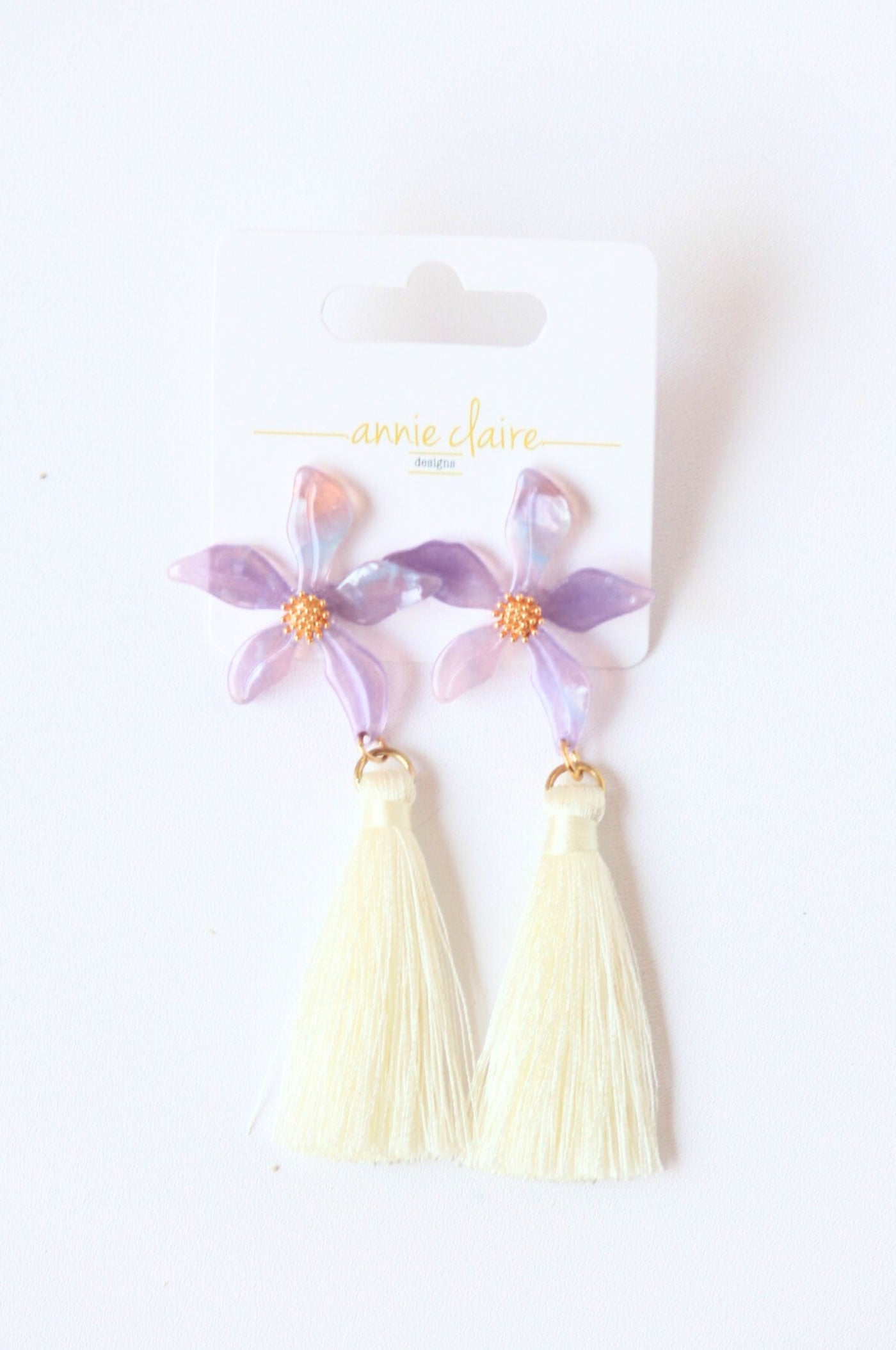 Purple Flower Statement Earrings