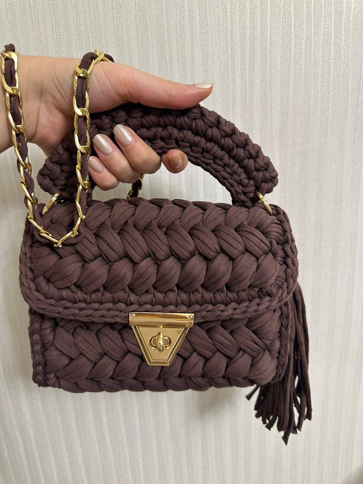Brown Crochet Purse