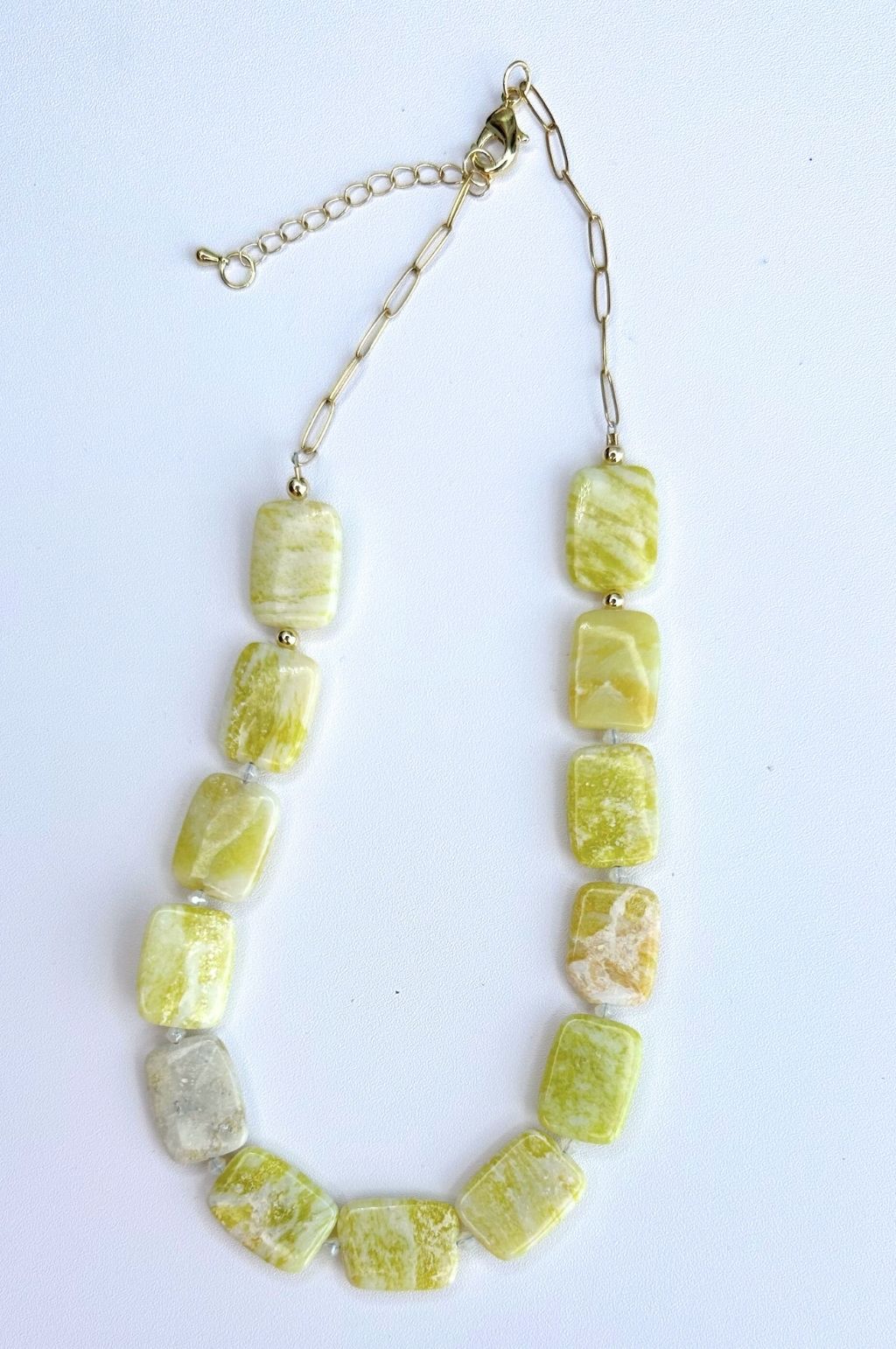 Lemon Jasper Beaded Necklace