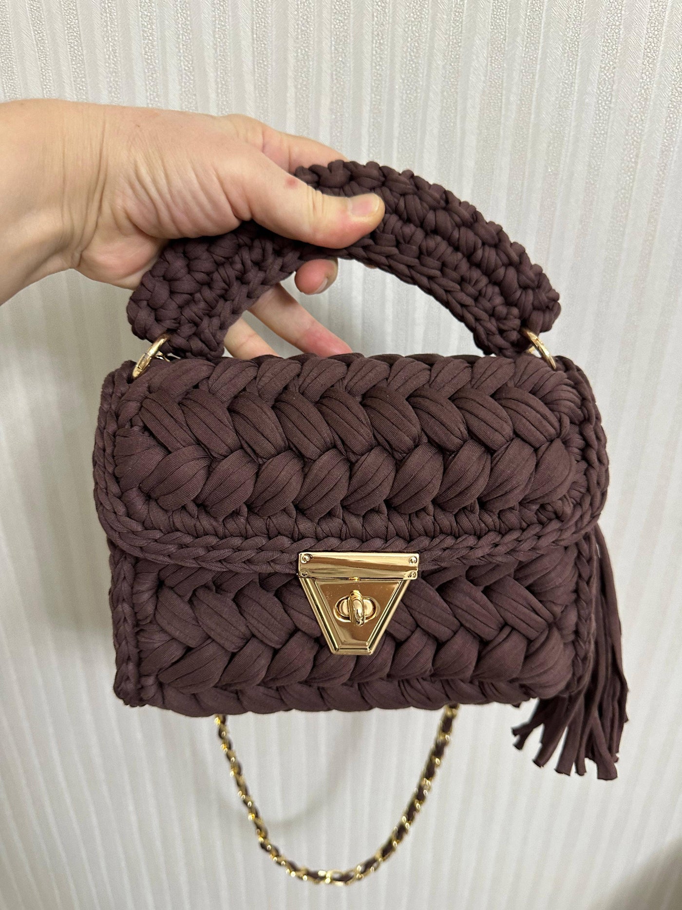 Brown Crochet Purse