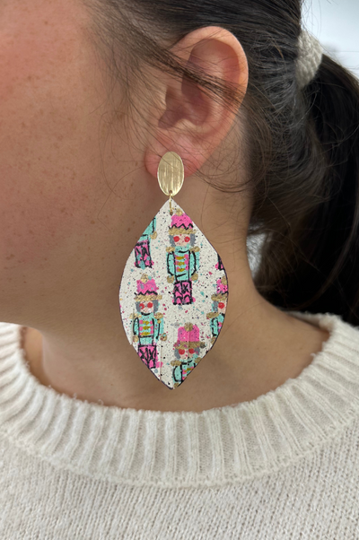 Nutcracker Hand Painted Leather Earring by Samantha Morgan x Annie Claire Designs