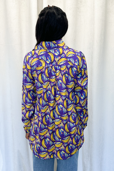 Banana Button Up Blouse by Garden House Imports + SoSis (extended size) - SoSis