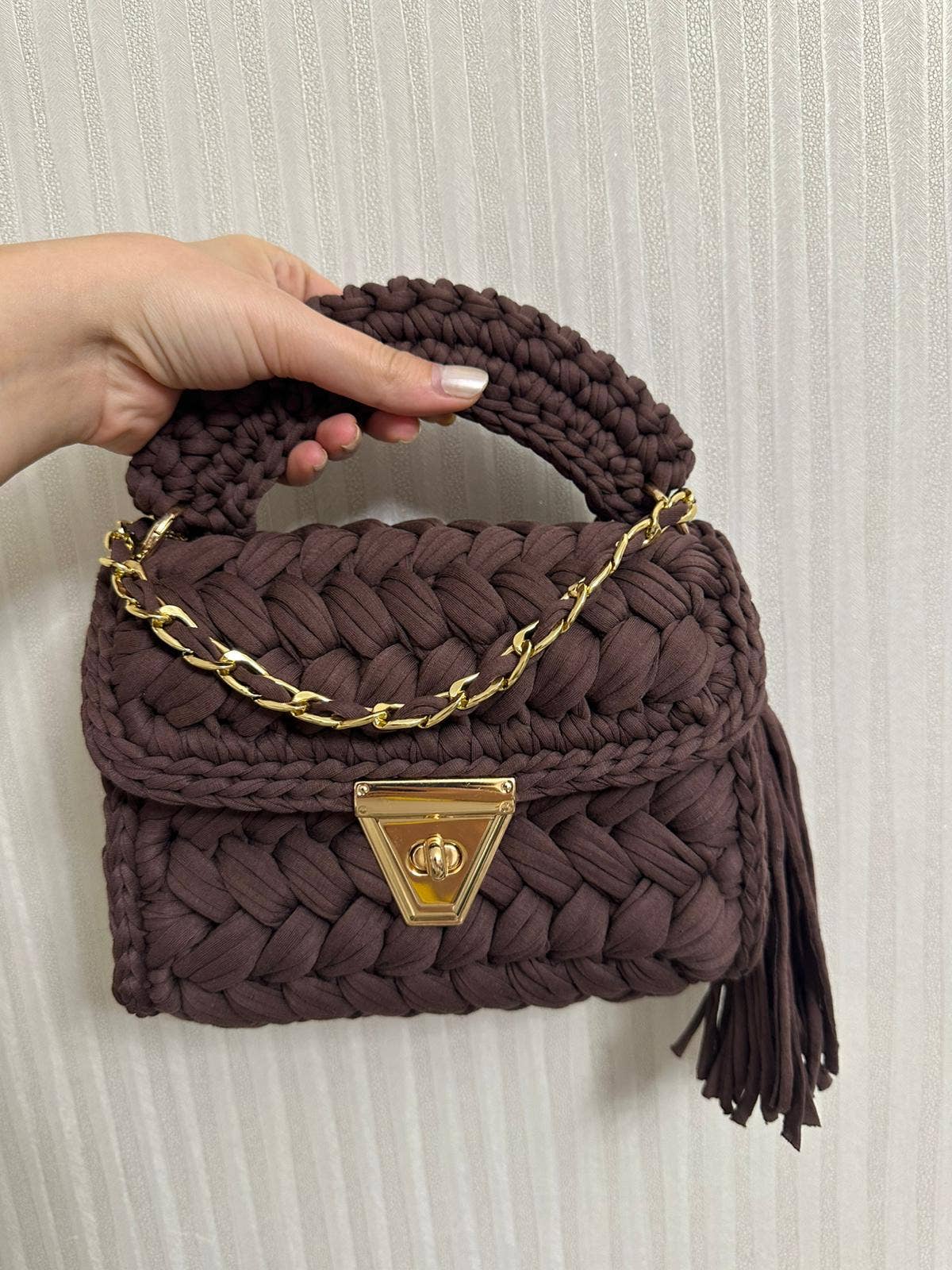 Brown Crochet Purse