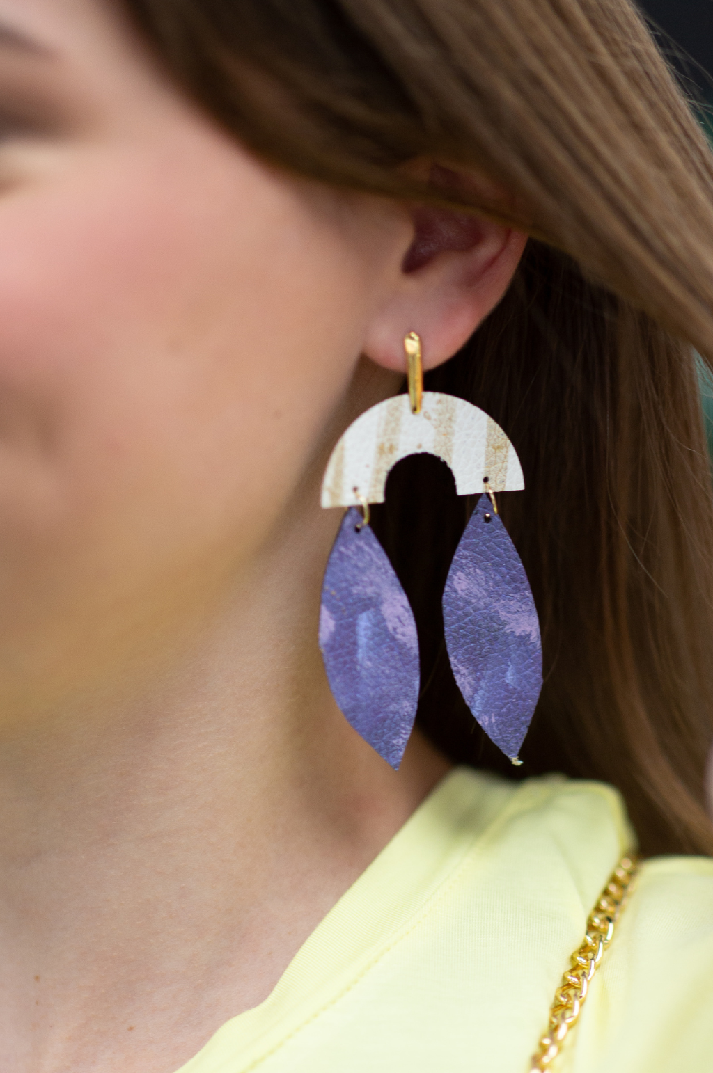 Marley Leather Spirit Earrings by Annie Claire Designs - SoSis