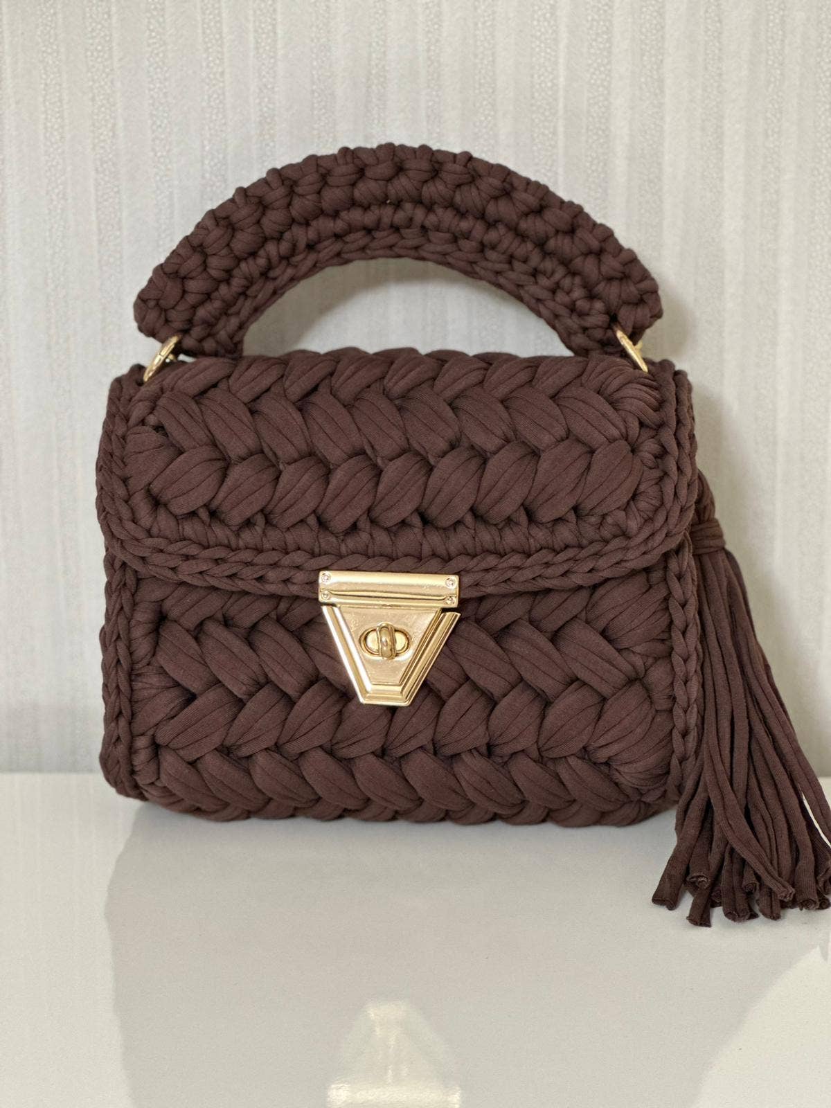 Brown Crochet Purse