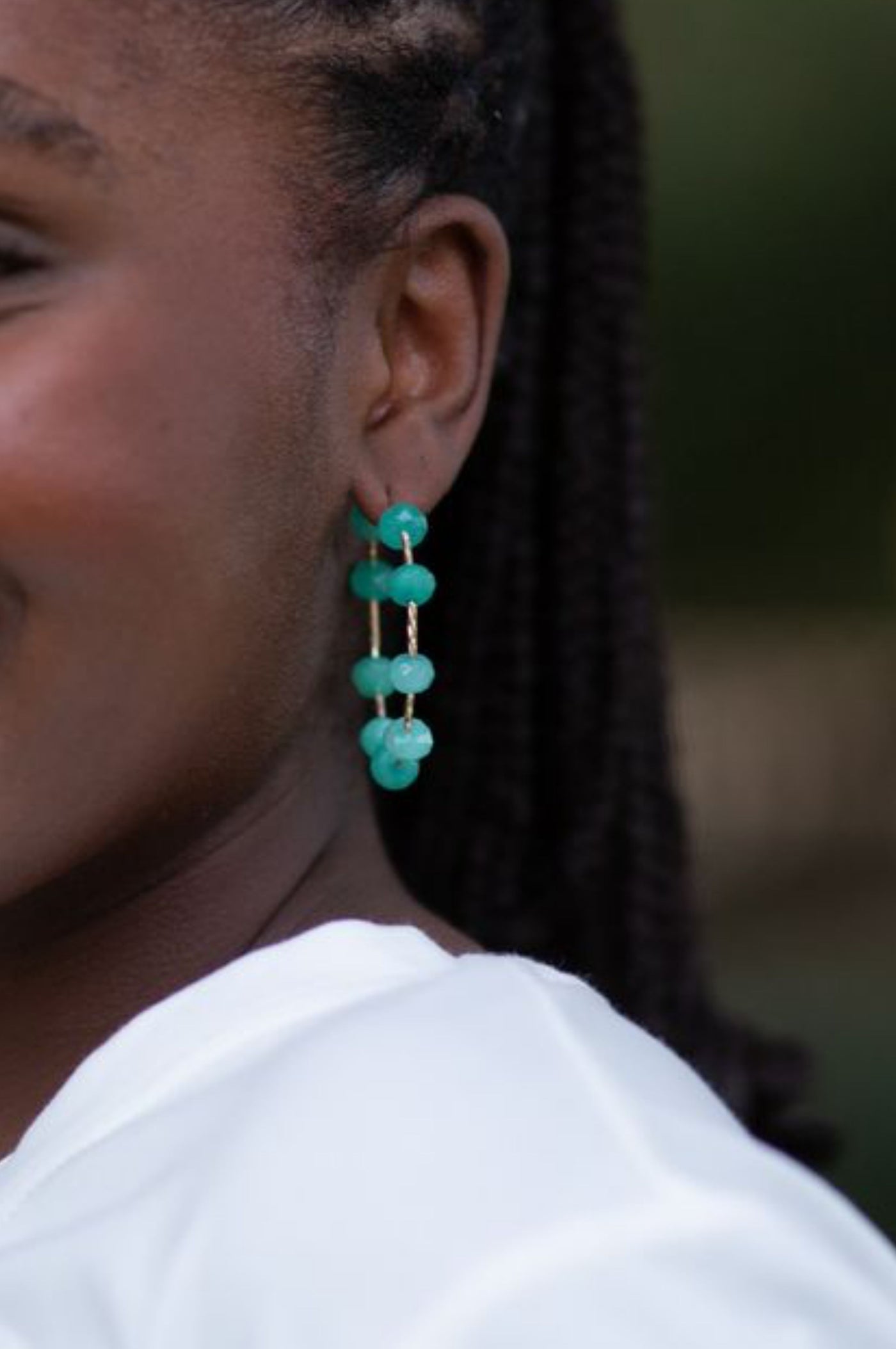 On the Boulevard Beaded Hoop Earrings by Annie Claire Designs