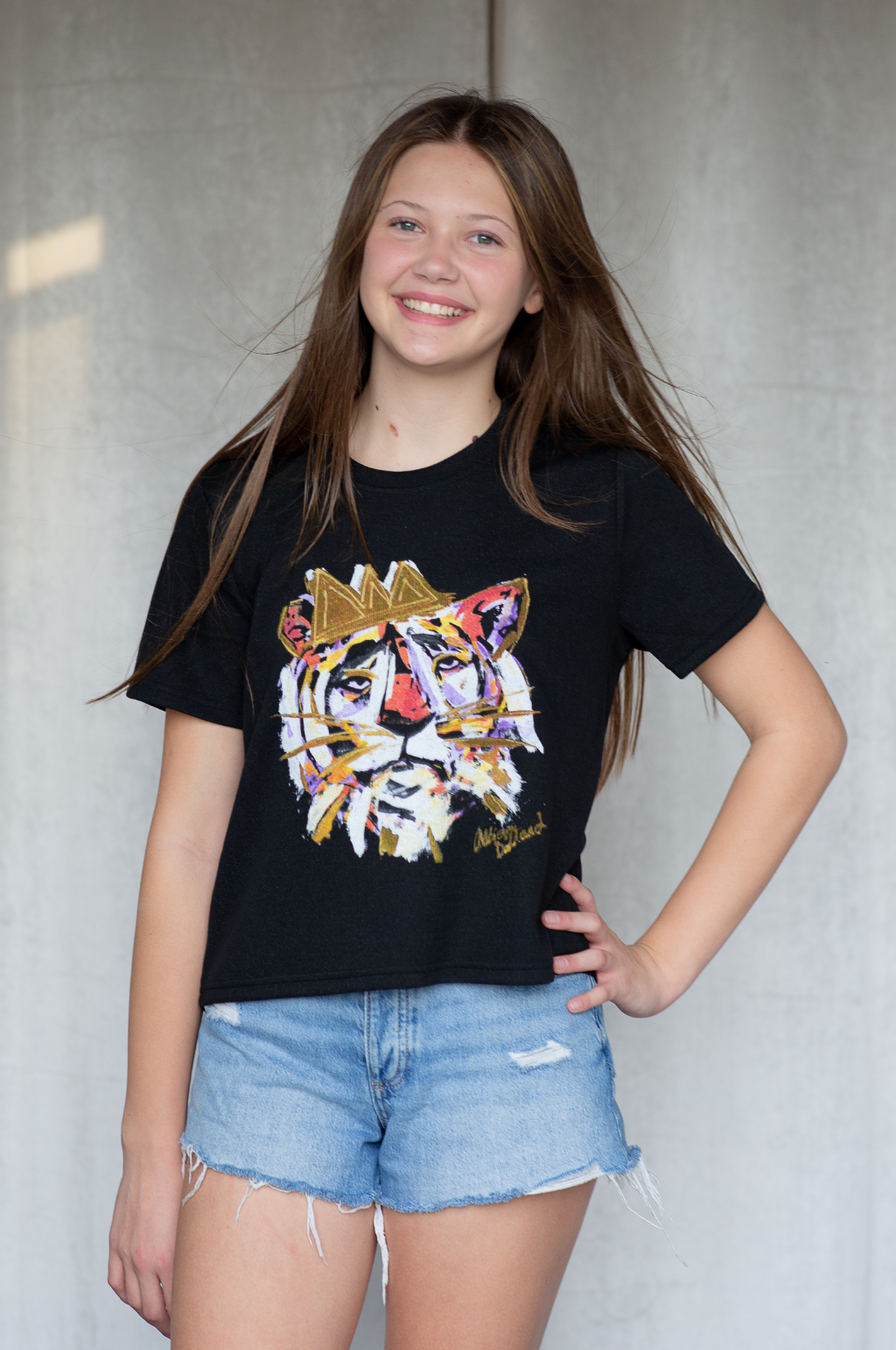 Allison Dillard 'Tiger King' SoSis Signature Mid Length Boxy Sparkle Tee