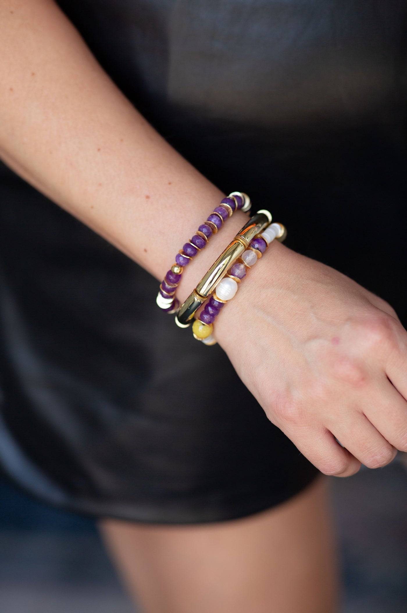 Team Spirit Beaded Bracelet Stack