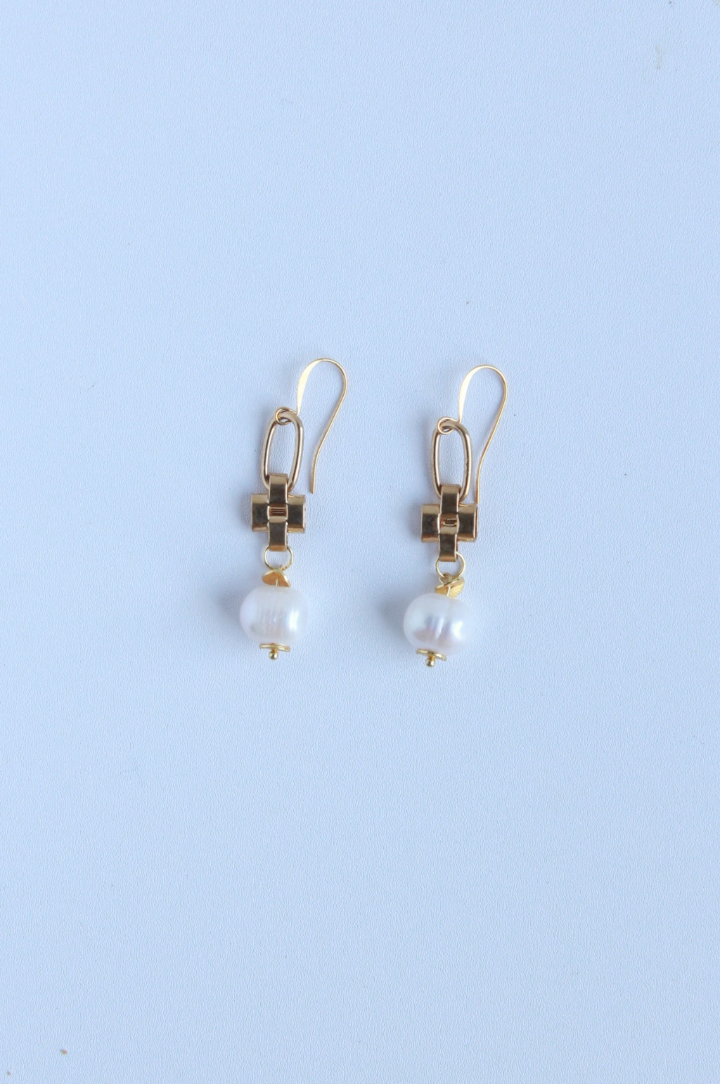 Pearl Link Dangle Earrings