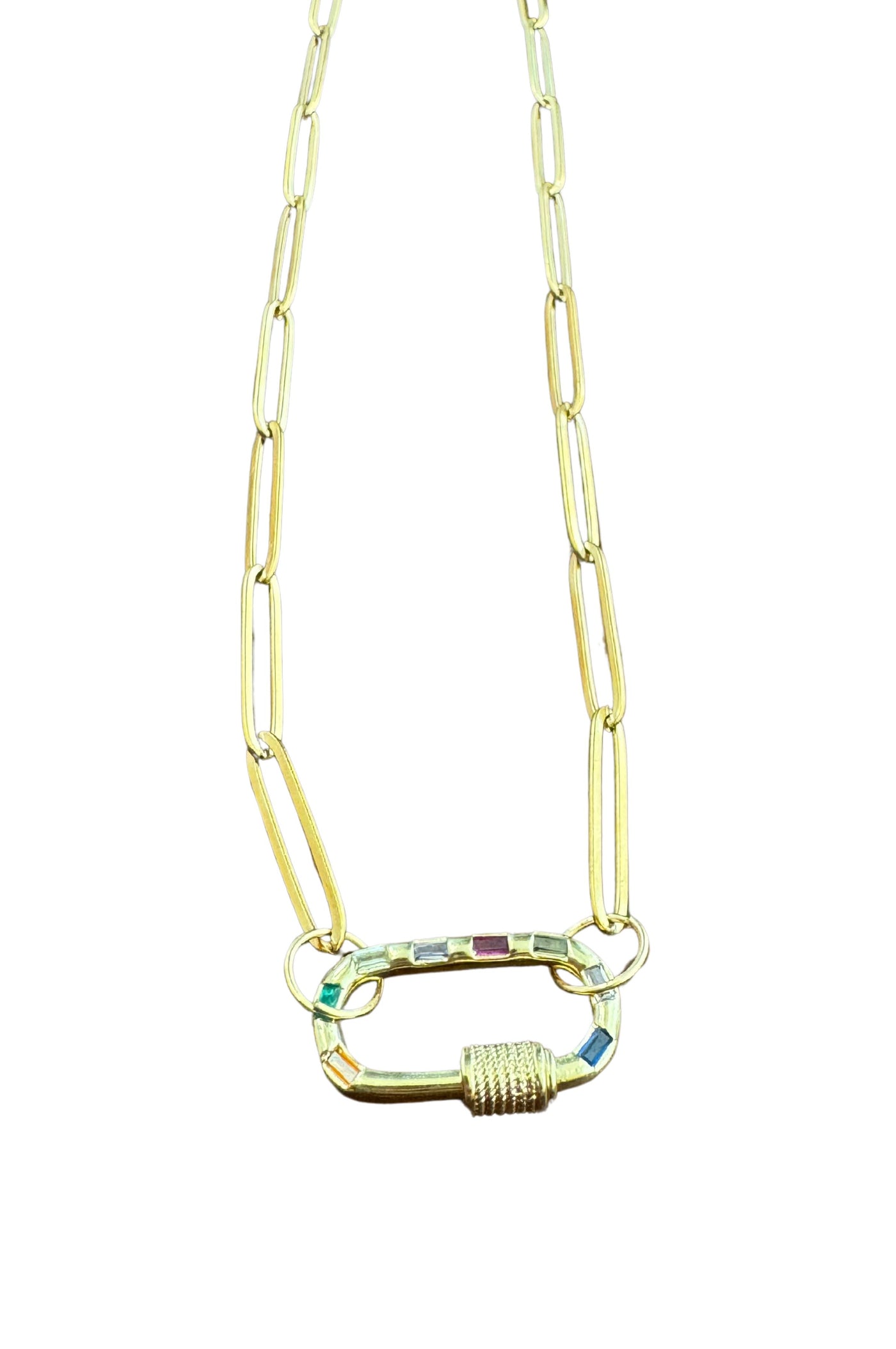 Gloria Carabiner Paperclip Chain Necklace