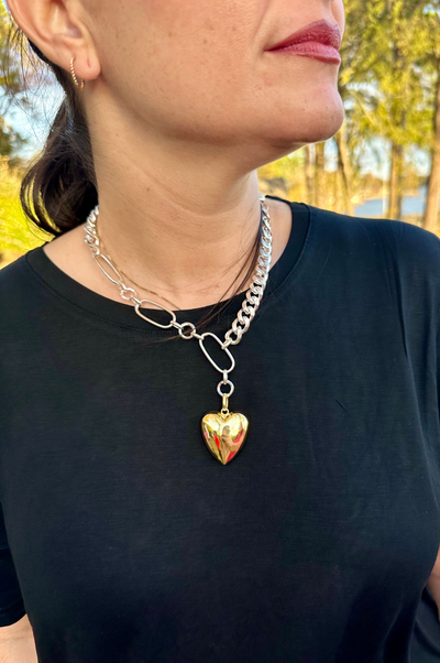 Chunky Chain Heart Necklace