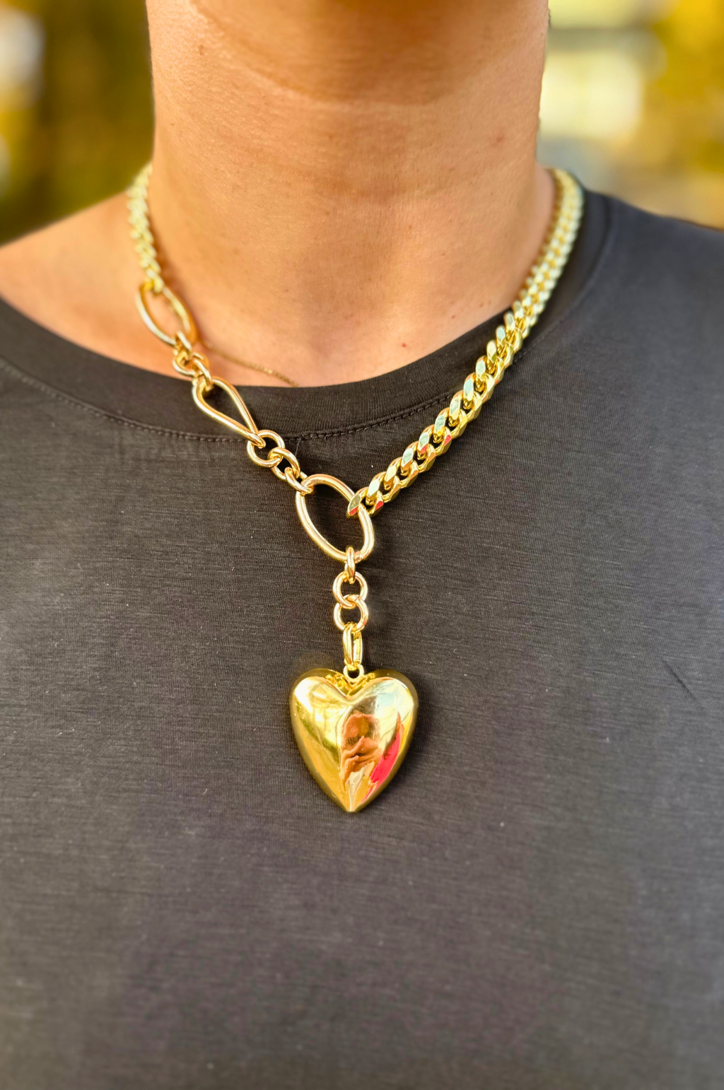 Chunky Chain Heart Necklace