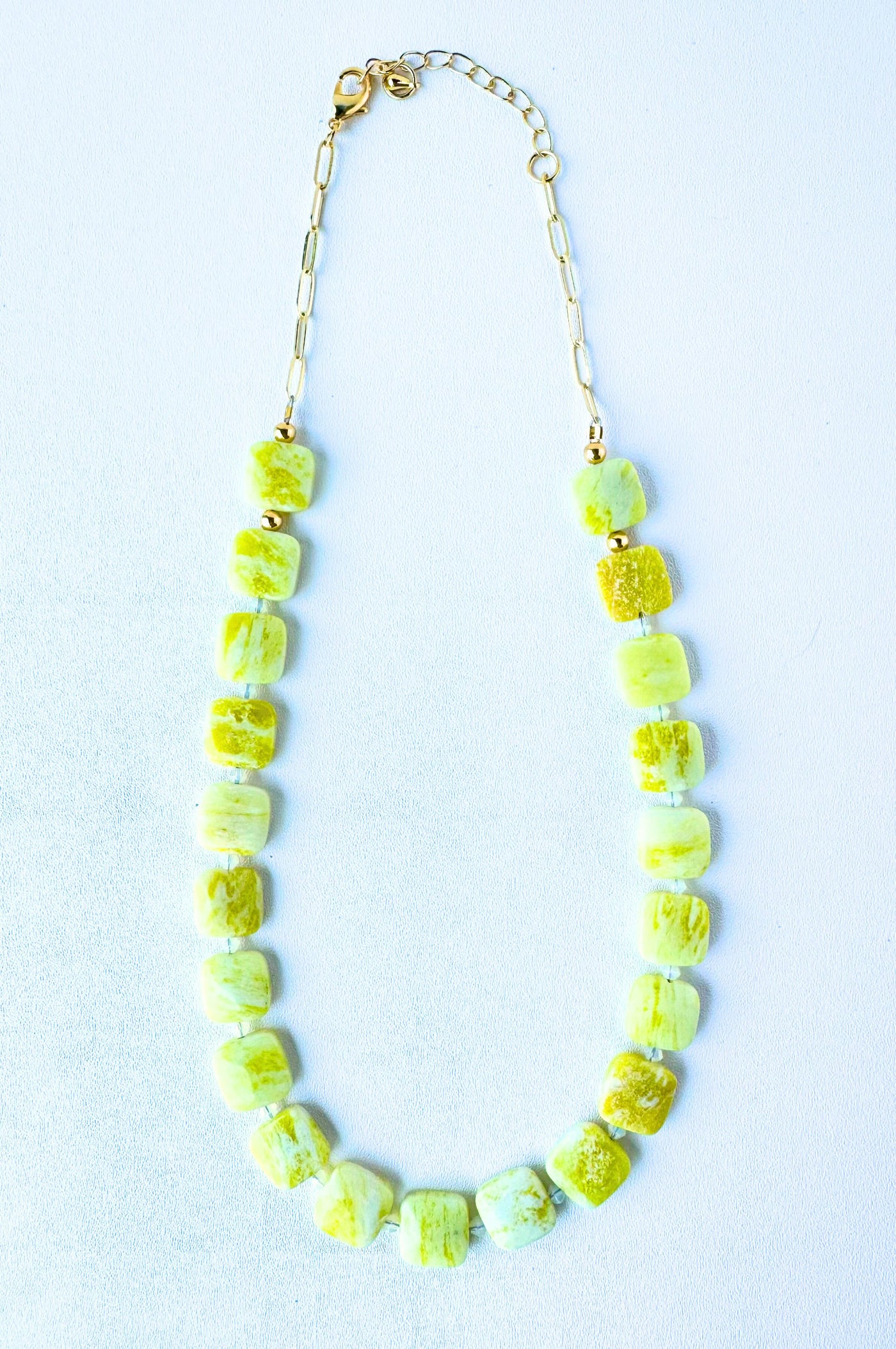 Lemon Jasper Beaded Necklace