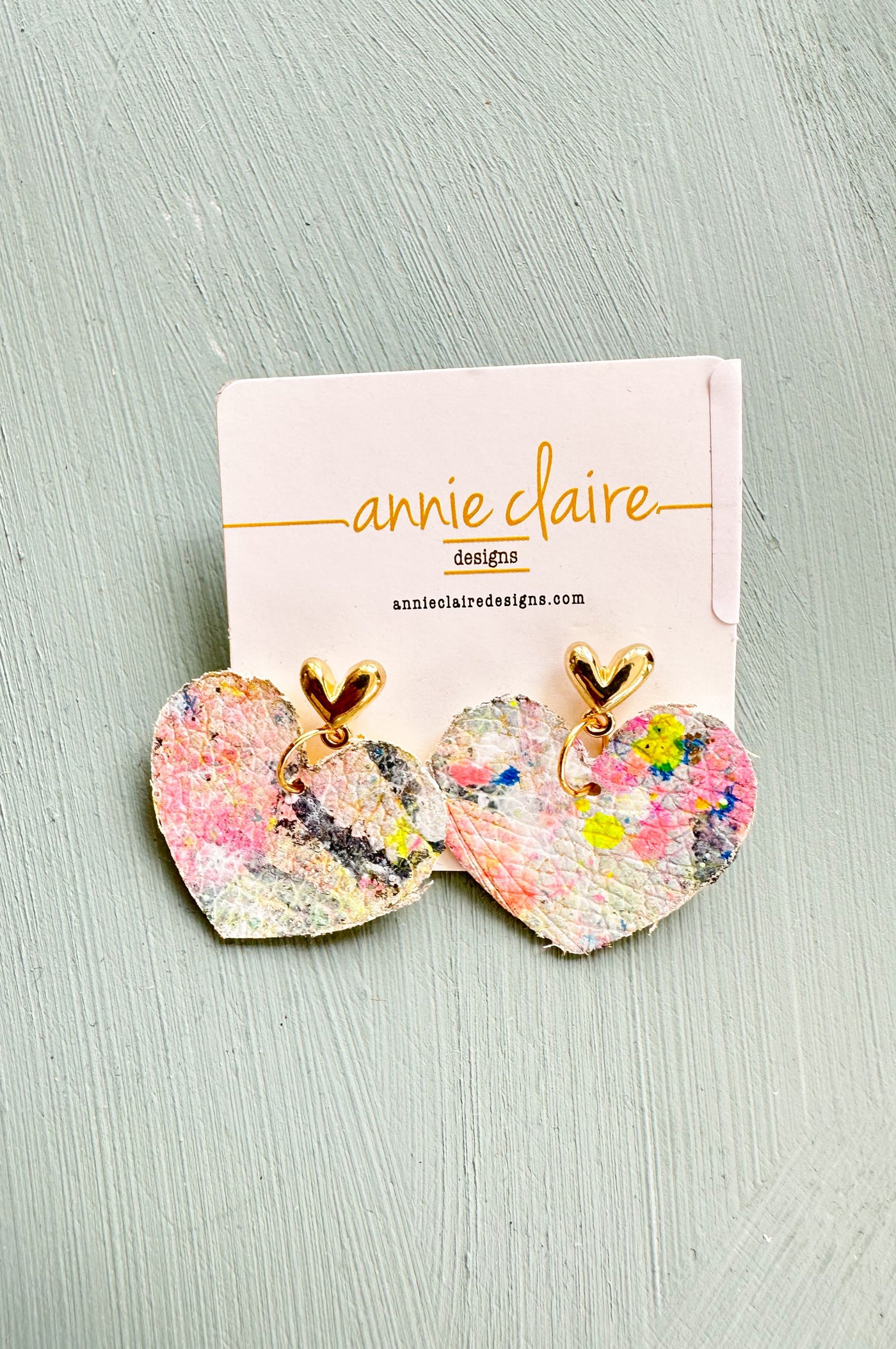 Hand Painted Heart Earrings by Annie Claire Designs + Samantha Morgan