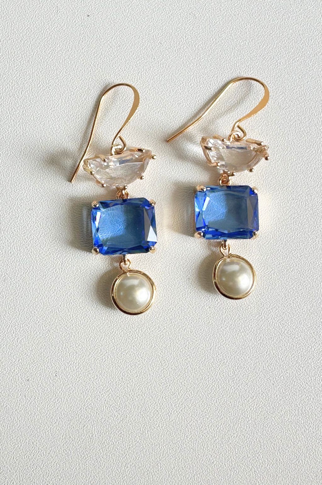 Gemstone Pearl Drop Earrings