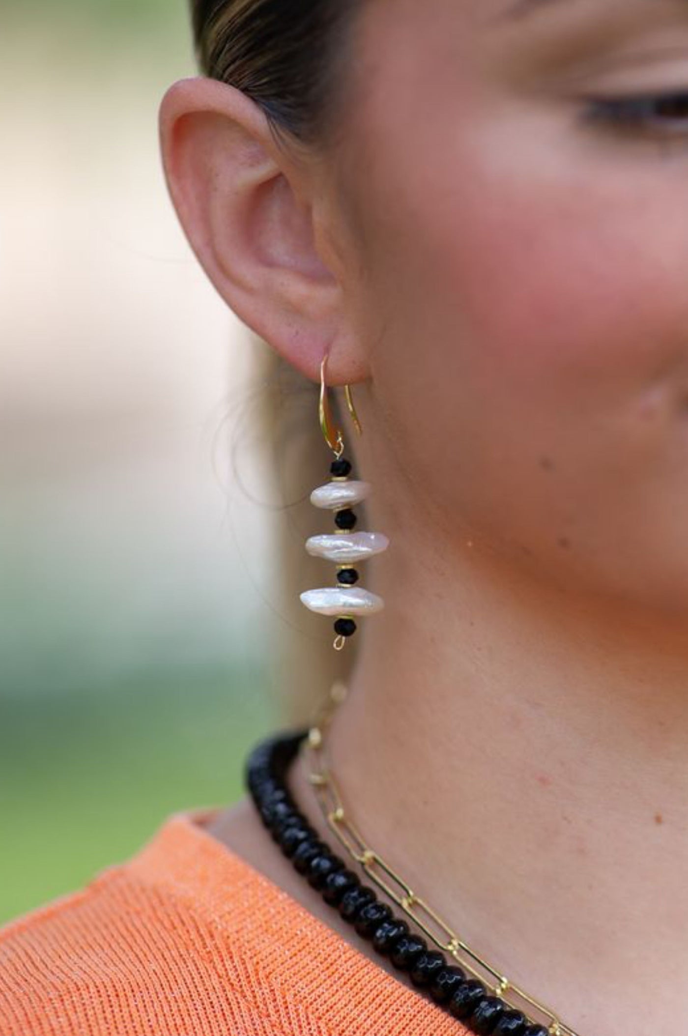 The Carmel Pearl Drop Earrings
