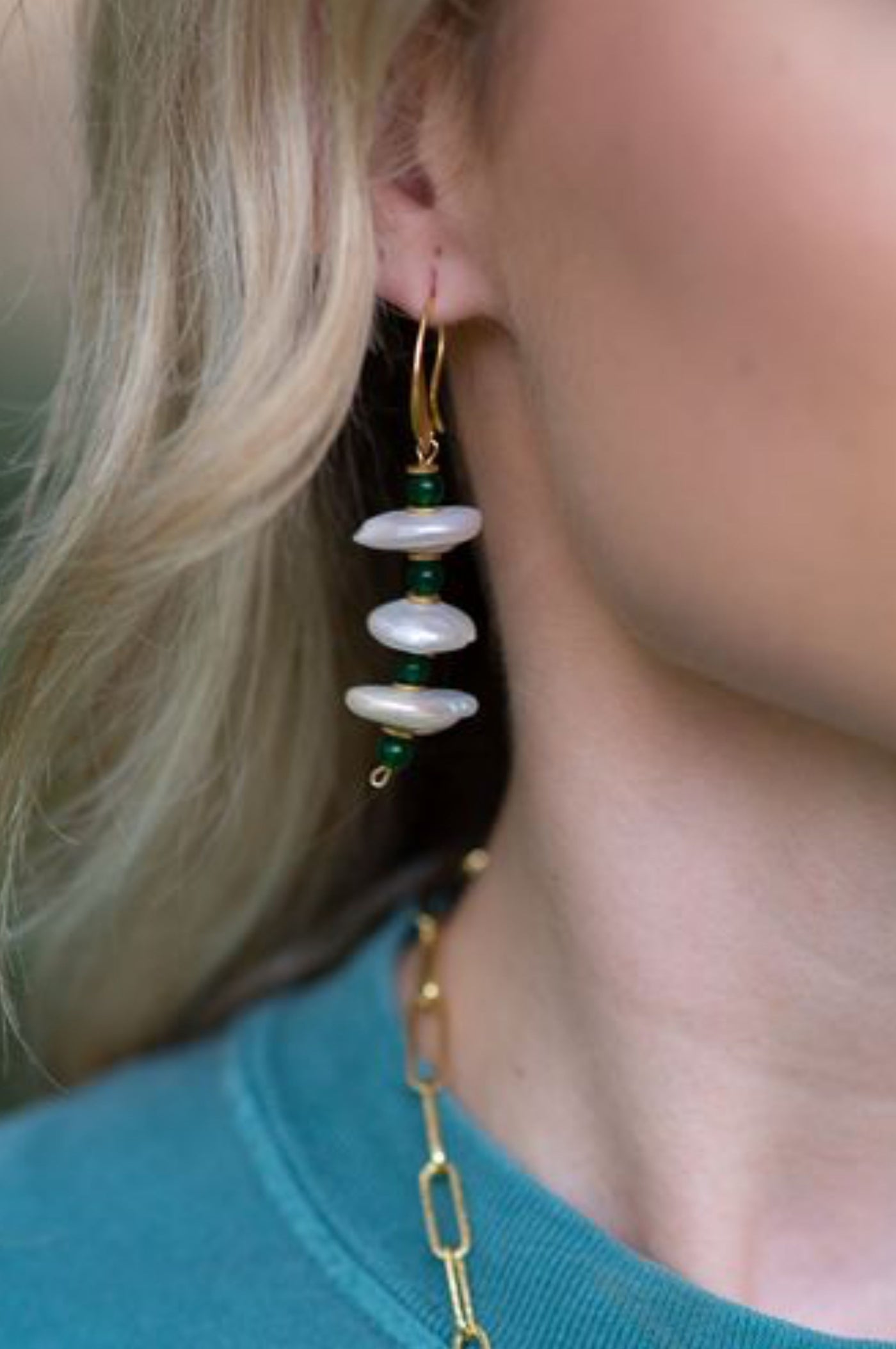 The Carmel Pearl Drop Earrings
