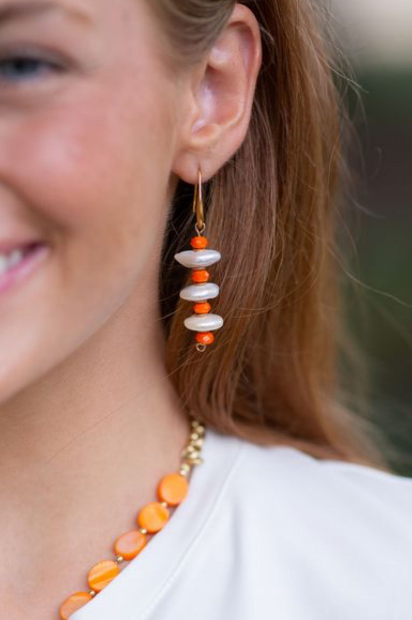 The Carmel Pearl Drop Earrings