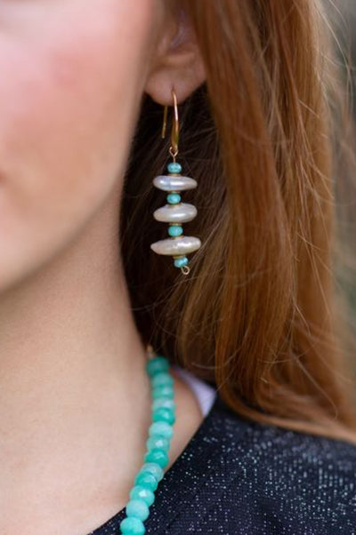 The Carmel Pearl Drop Earrings