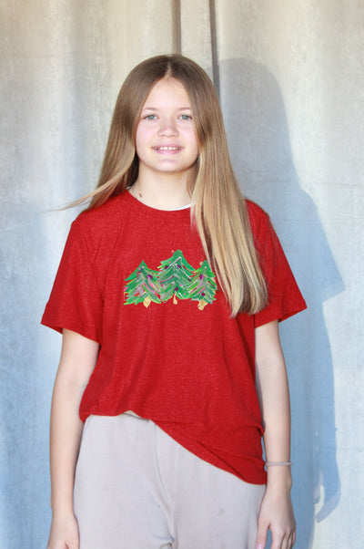 Allison Dillard Christmas Tree Red Sparkle SoSis Signature Tee