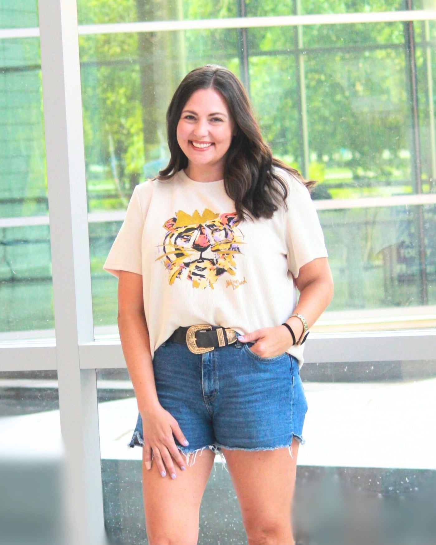 Allison Dillard 'Tiger King' SoSis Signature Mid Length Boxy Sparkle Tee