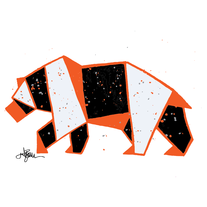 School Spirit Signature Geometric Orange Bear Tee