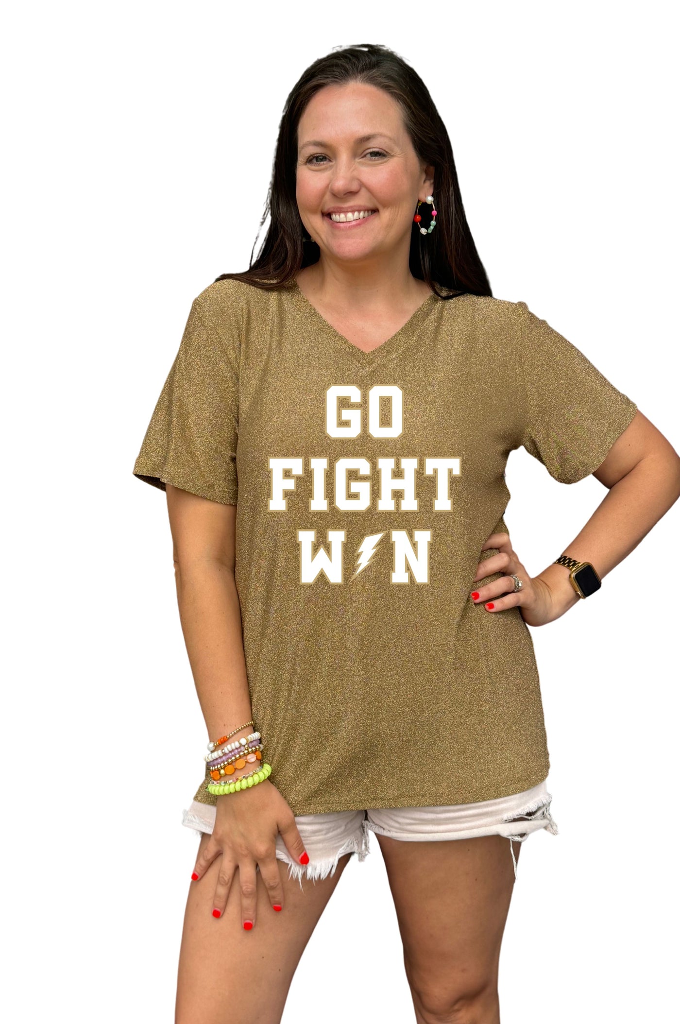 GO FIGHT WIN Sparkle Signature Tee