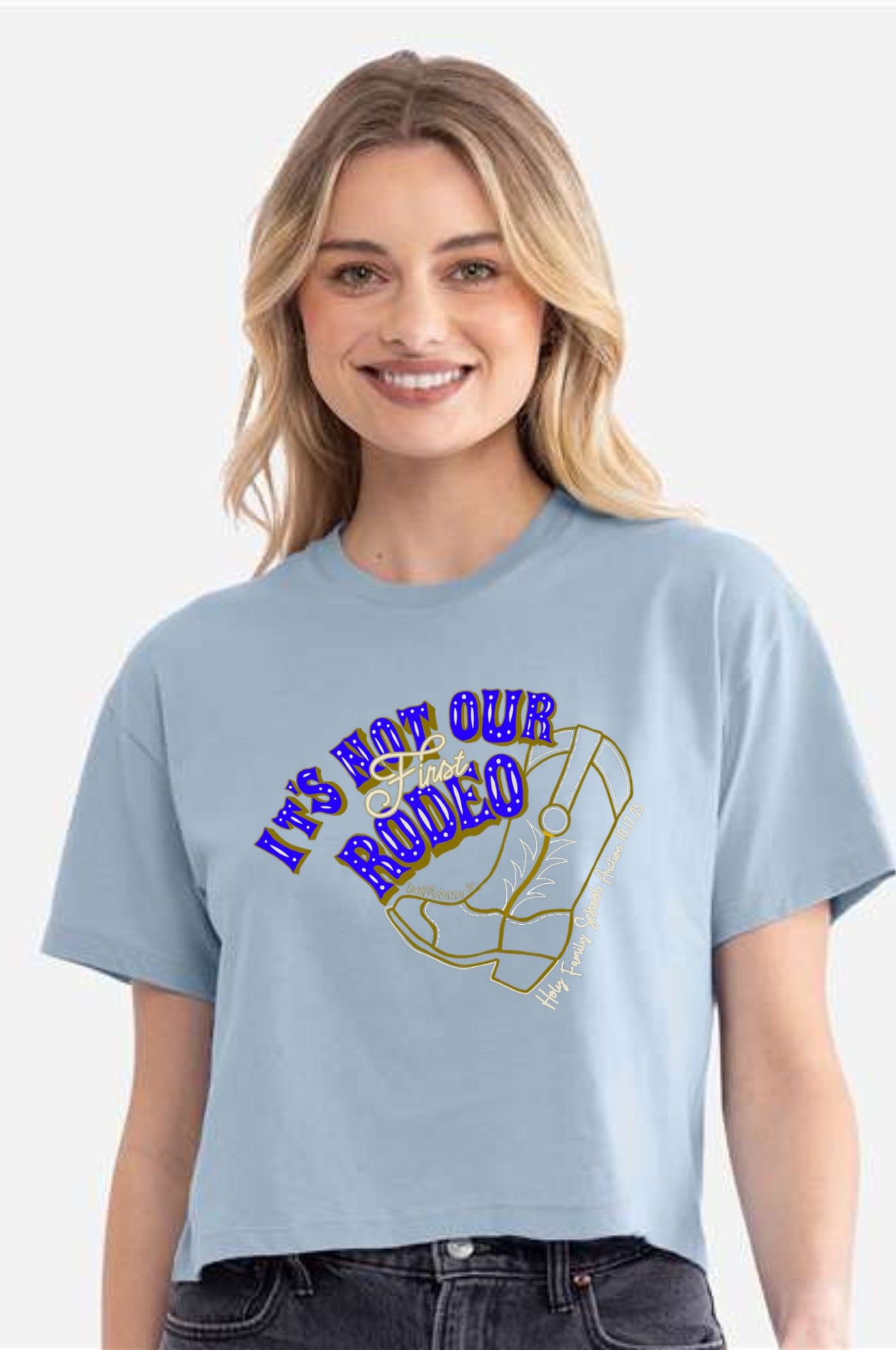 Holy Family Auction Shirt Women's Ideal Crop