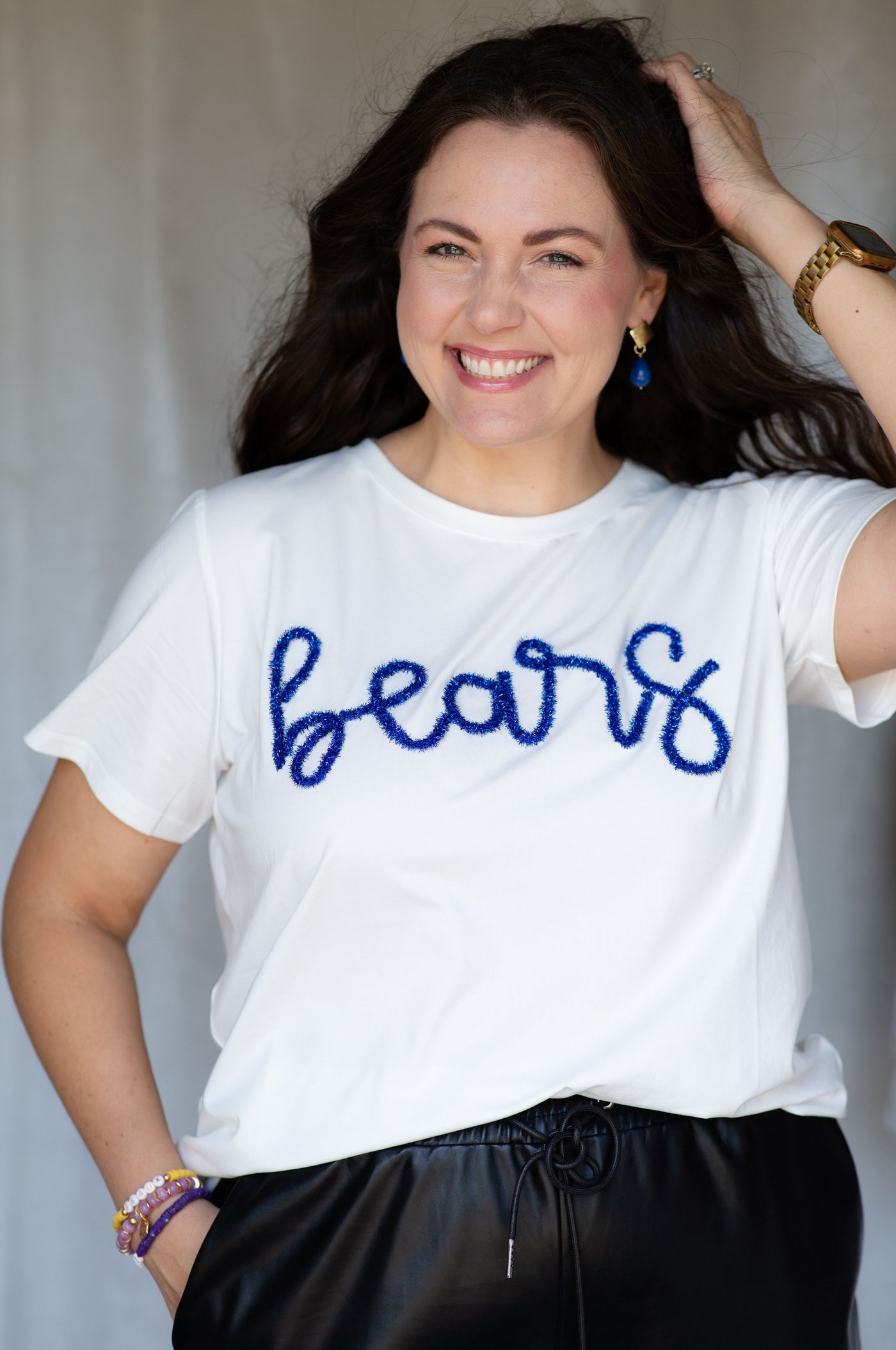 School Spirit Classic Tee w/ Tinsel Script EAGLES navy (PRE-ORDER)