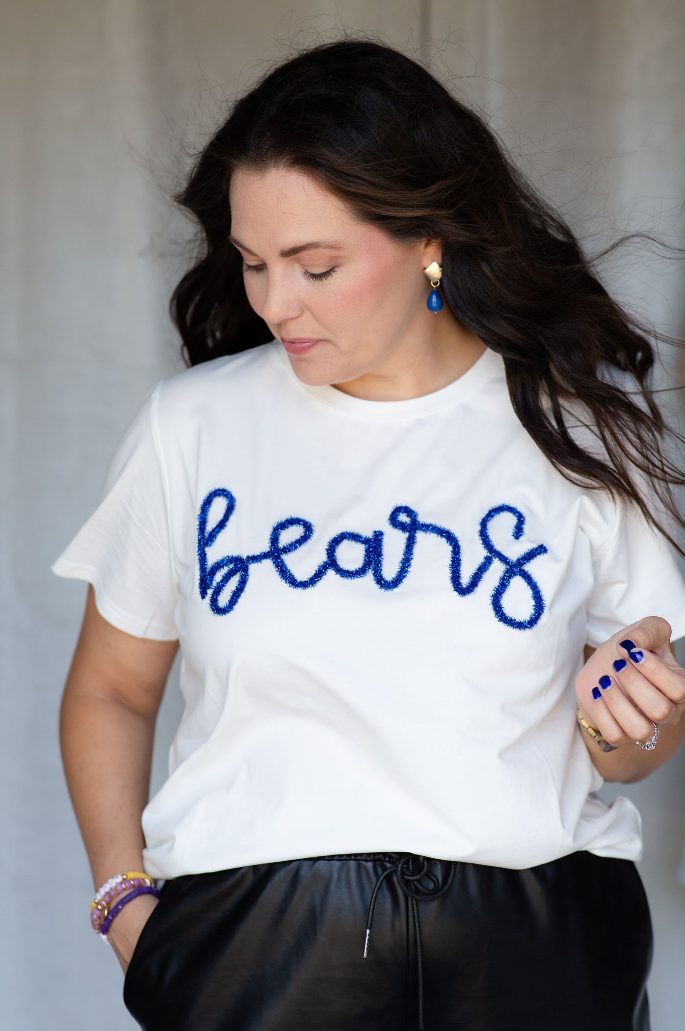 School Spirit Classic Tee w/ Tinsel Script BEARS royal BLUE (PRE-ORDER)