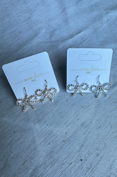 Rhinestone Bow Earrings