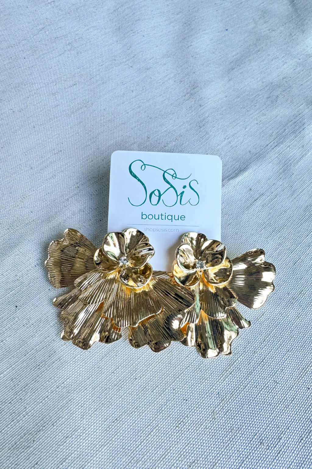 Metal Flower Post Earrings