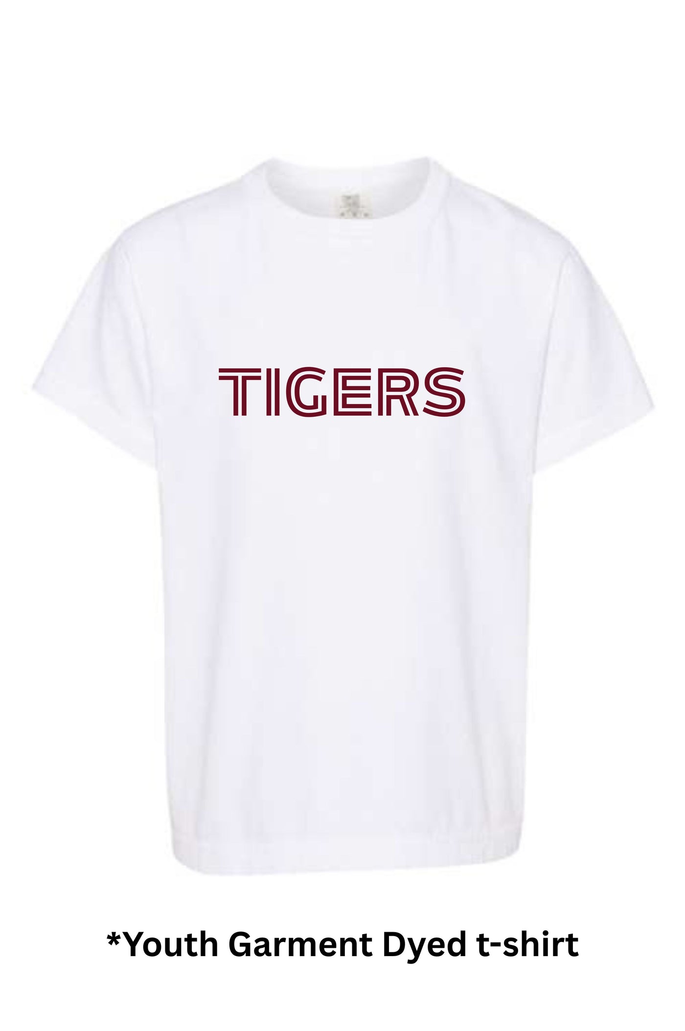 YOUTH Comfort Colors TIGERS  T-shirt Bold Text