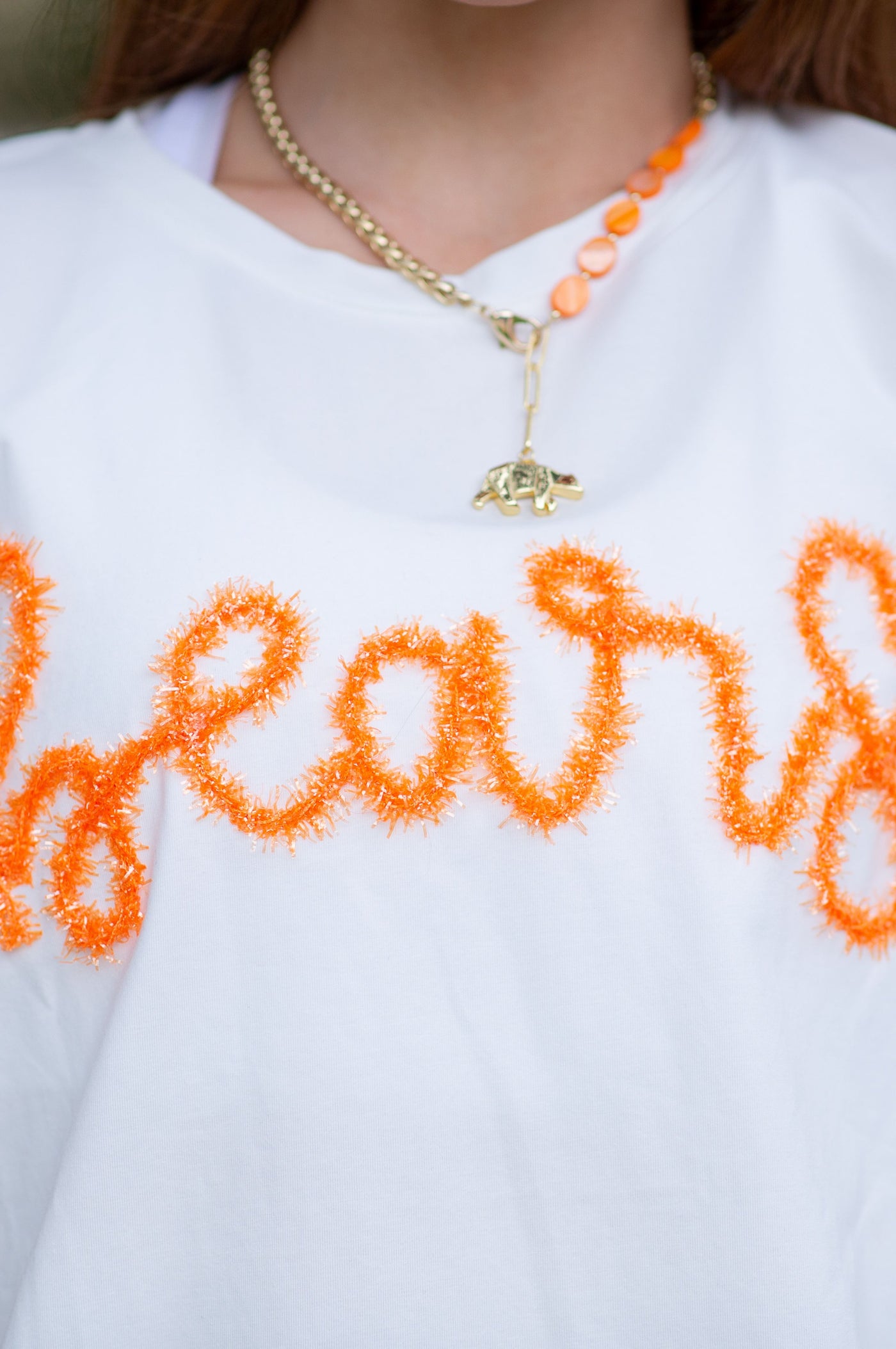 SoSis Classic Signature Tinsel Script BEARS orange tee (PRE-ORDER)