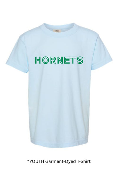 YOUTH Comfort Colors HORNETS  T-shirt Bold Text