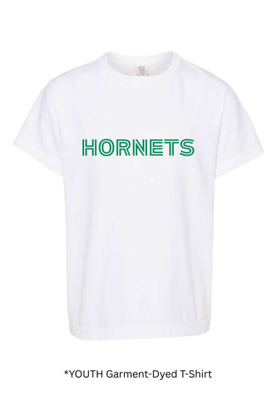 YOUTH Comfort Colors HORNETS  T-shirt Bold Text