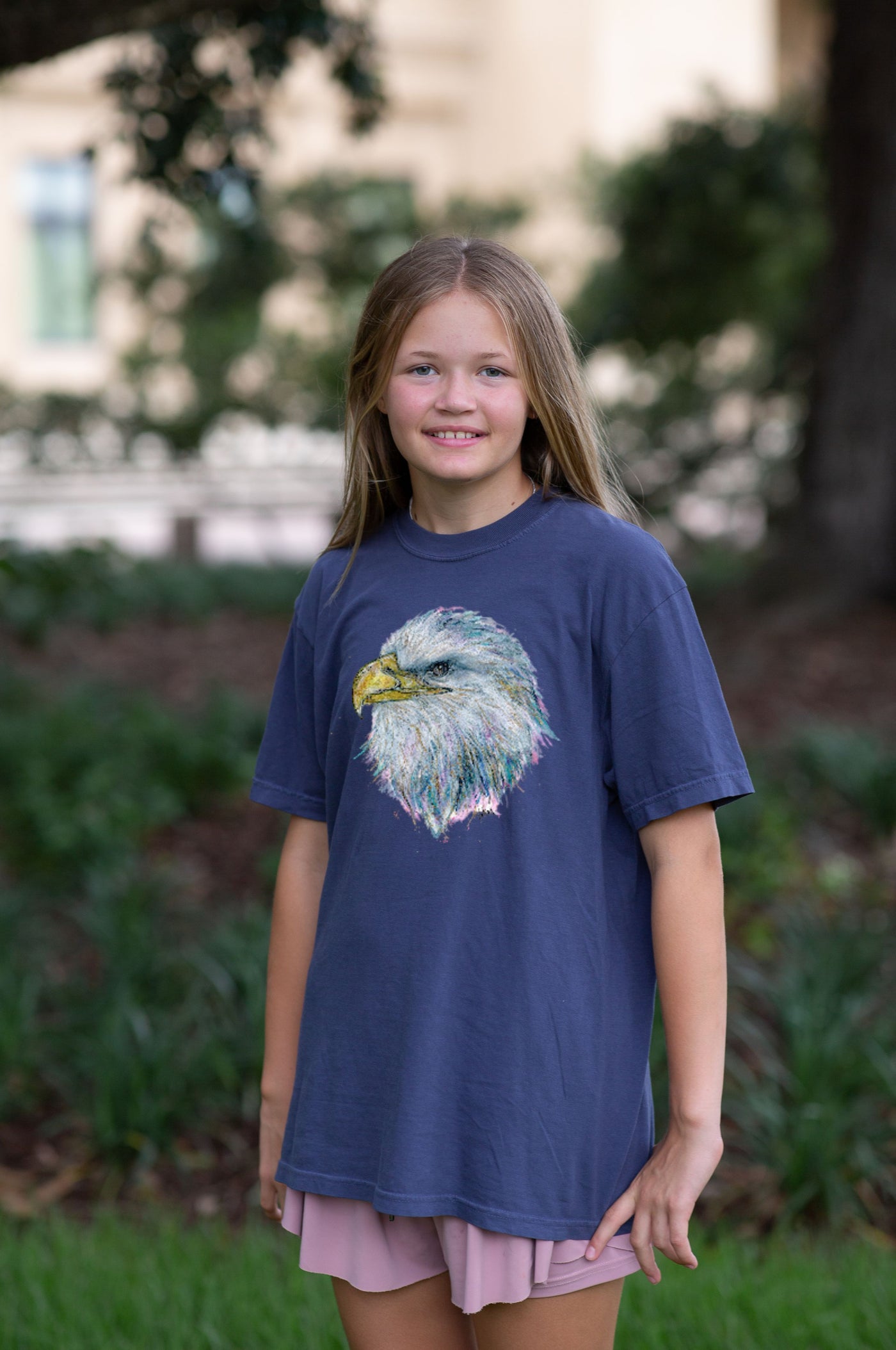YOUTH Comfort Colors Watercolor Eagle Mascot  T-shirt