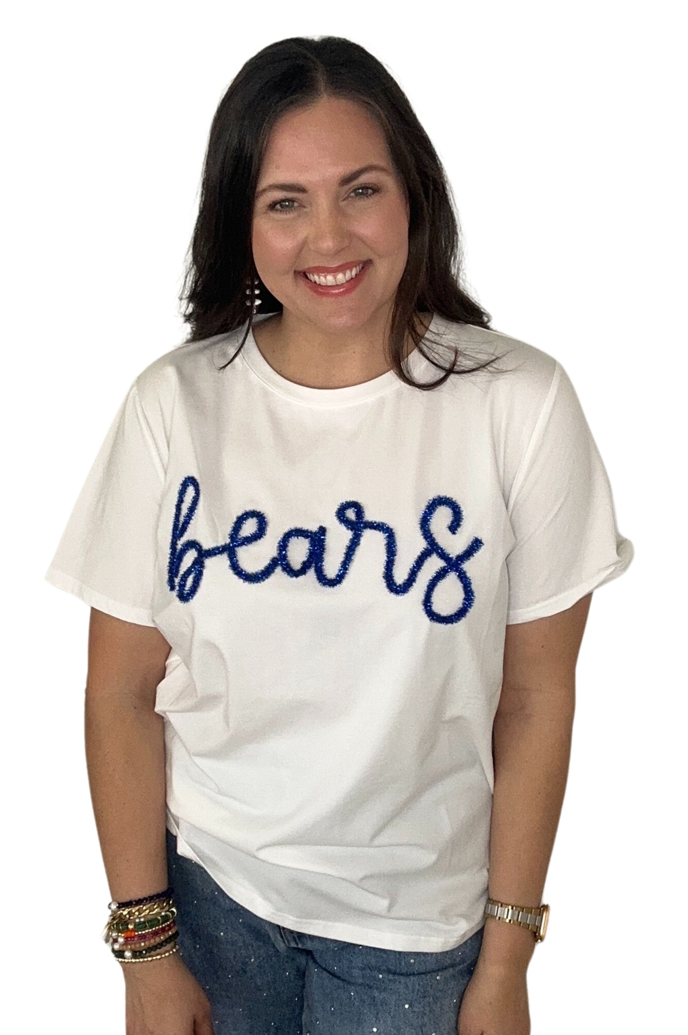 School Spirit Classic Tee w/ Tinsel Script BEARS royal BLUE (PRE-ORDER)