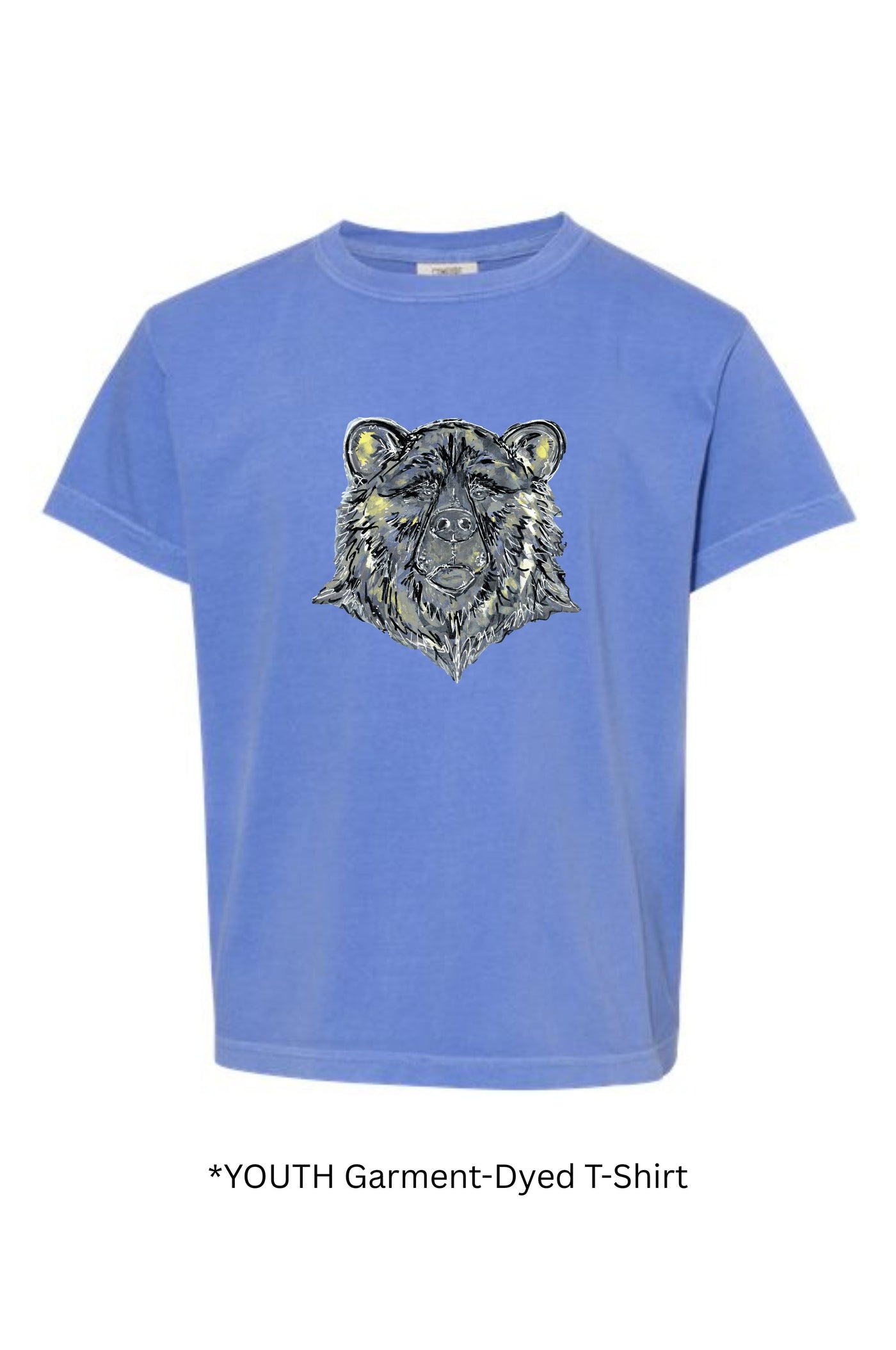 YOUTH Comfort Colors Mascot Bear (blue)  T-shirt