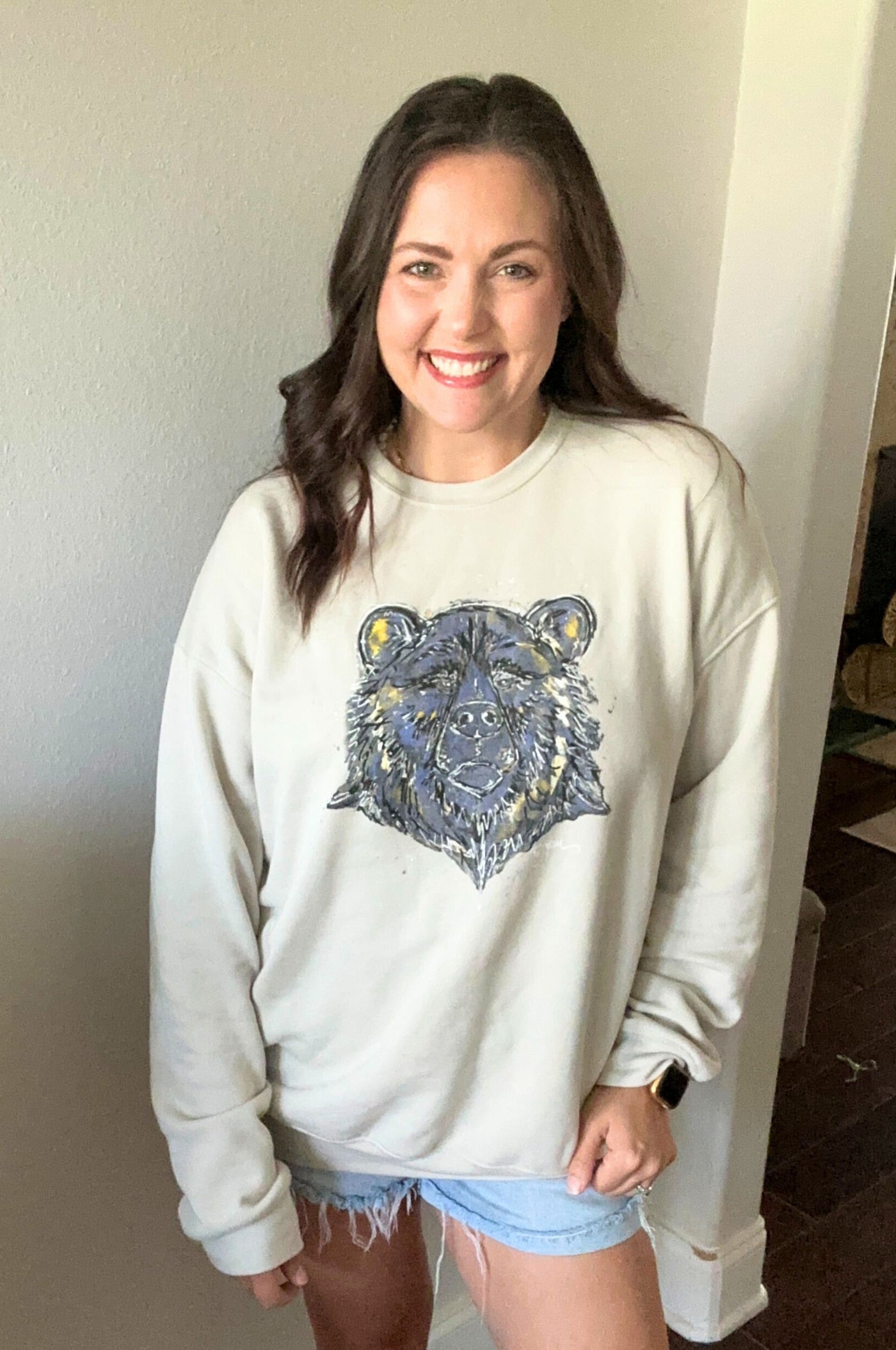 School Spirit Sweatshirt BEAR blue