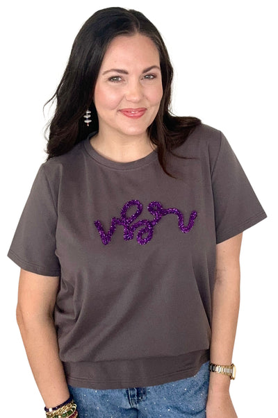 Classic Tee w/ Tinsel Script VBR purple (PRE-ORDER)