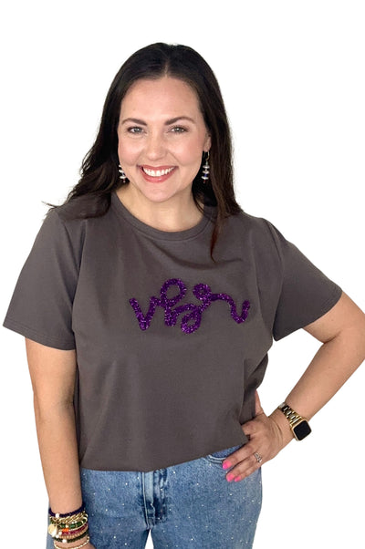 Classic Tee w/ Tinsel Script VBR purple (PRE-ORDER)