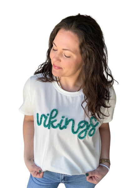 Classic Tee w/ Tinsel Script Vikings (PRE-ORDER)