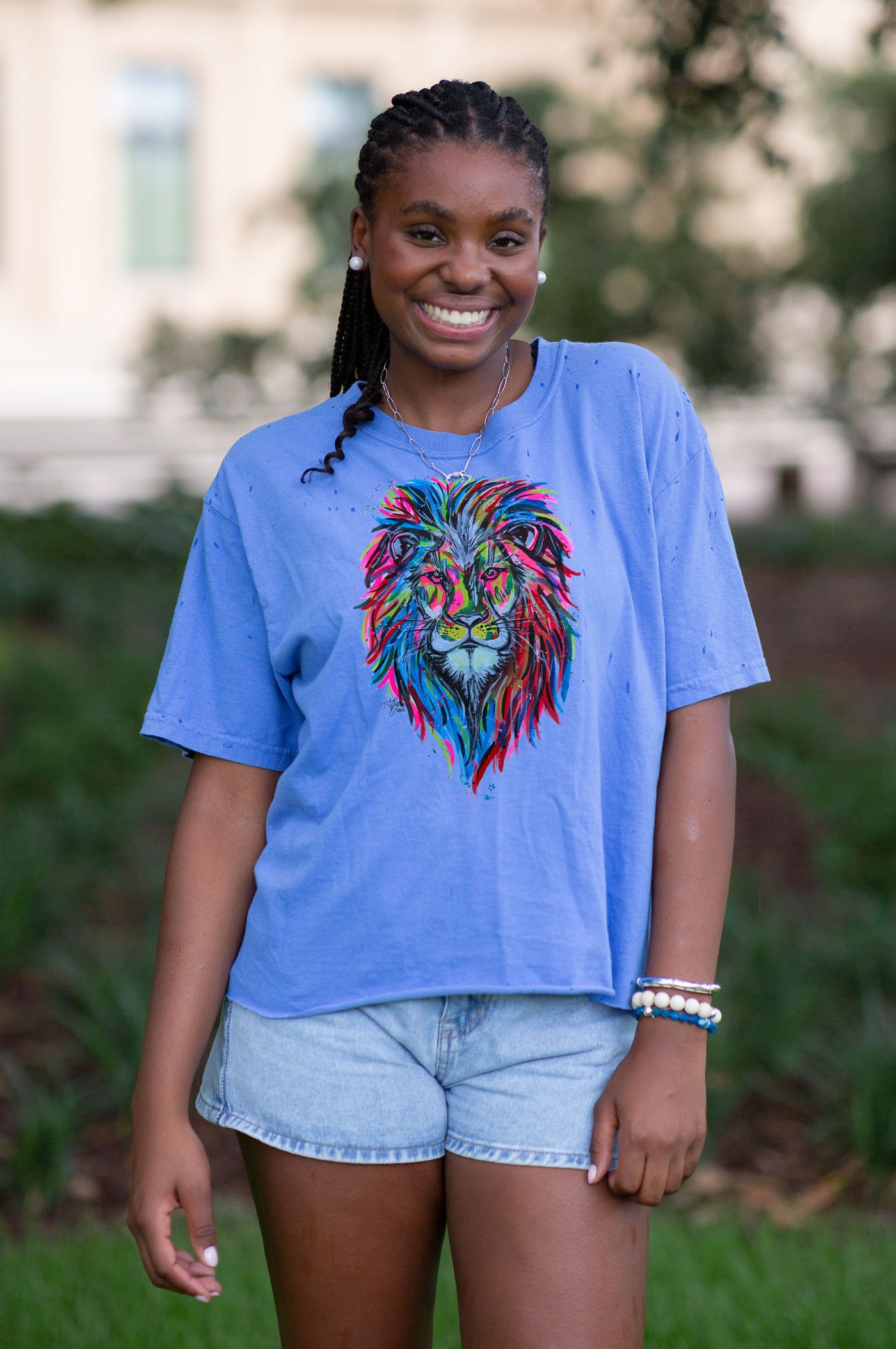Comfort Colors Watercolor Lion Mascot Tee
